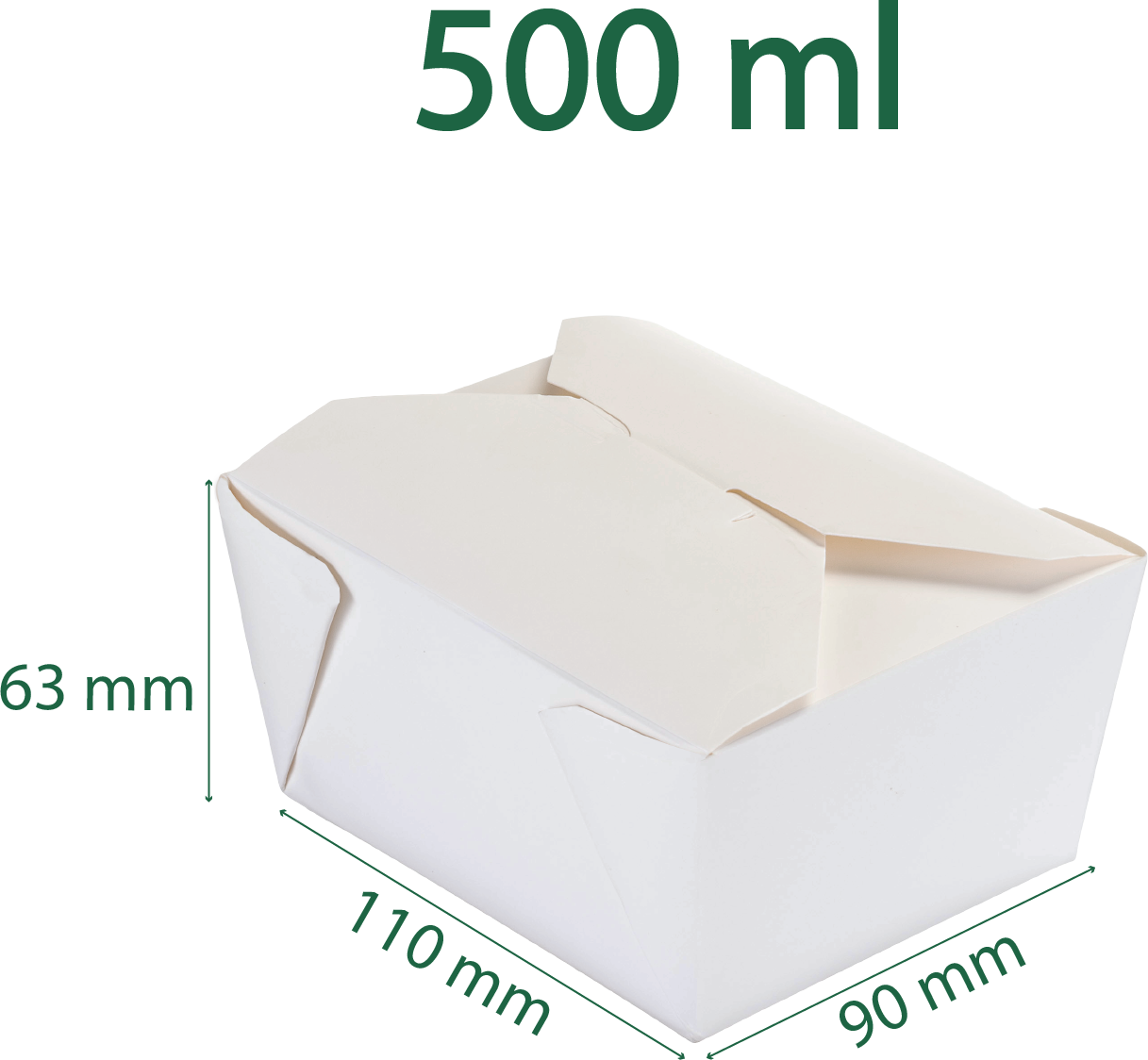 500 ml Paper Rectangular-Box-Eco-Friendly Paper Rectangular Food Packaging Box