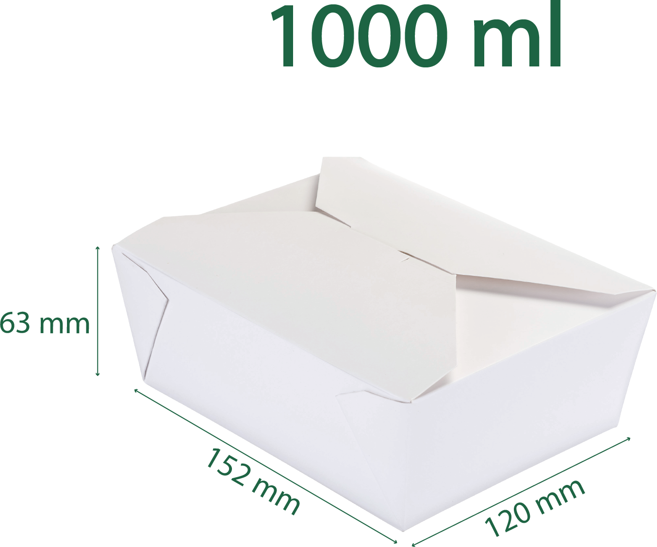 1000 ml Paper Rectangular- Box-Eco-Friendly Paper Rectangular Food Packaging Box